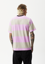 Afends Mens Space - Striped Retro Logo T-Shirt - Candy Stripe - Afends mens space   striped retro logo t shirt   candy stripe   sustainable clothing   streetwear