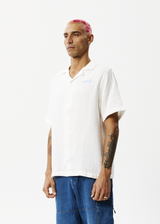 Afends Mens Stratosphere - Organic Cuban Short Sleeve Shirt - Off White - Afends mens stratosphere   organic cuban short sleeve shirt   off white 