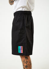 Afends Mens Studio - Organic Elastic Waist Shorts - Black - Afends mens studio   organic elastic waist shorts   black 