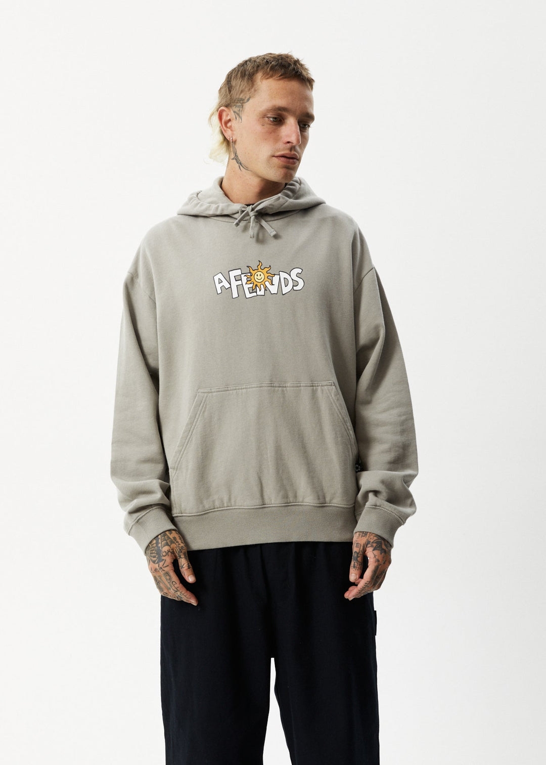 AFENDS Mens Sunshine - Graphic Hoodie - Olive 