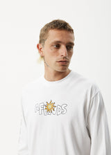 AFENDS Mens Sunshine - Long Sleeve Graphic T-Shirt - White - Afends mens sunshine   long sleeve graphic t shirt   white 