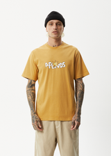Afends Mens Sunshine - Retro Graphic T-Shirt - Mustard - Afends mens sunshine   retro graphic t shirt   mustard   sustainable clothing   streetwear