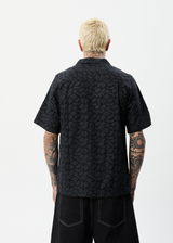 Afends Mens Underworld - Organic Cuban Short Sleeve Shirt - Black - Afends mens underworld   organic cuban short sleeve shirt   black 