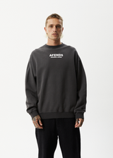 Afends Mens Universal - Crew Neck Jumper - Stone Black - Afends mens universal   crew neck jumper   stone black   sustainable clothing   streetwear