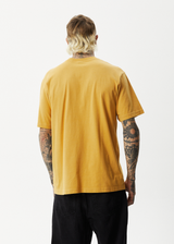 Afends Mens Universal - Retro Graphic T-Shirt - Mustard - Afends mens universal   retro graphic t shirt   mustard   sustainable clothing   streetwear