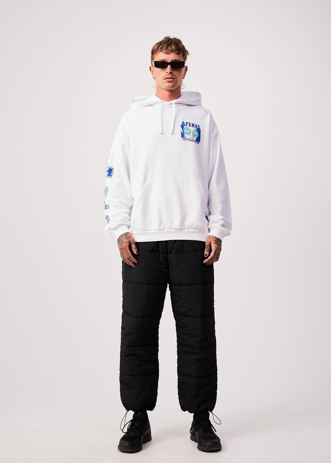 AFENDS Mens Utopia - Graphic Hoodie - White 