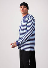 Afends Mens Views - Recycled Striped Long Sleeve T-Shirt - Seaport - Afends mens views   recycled striped long sleeve t shirt   seaport 