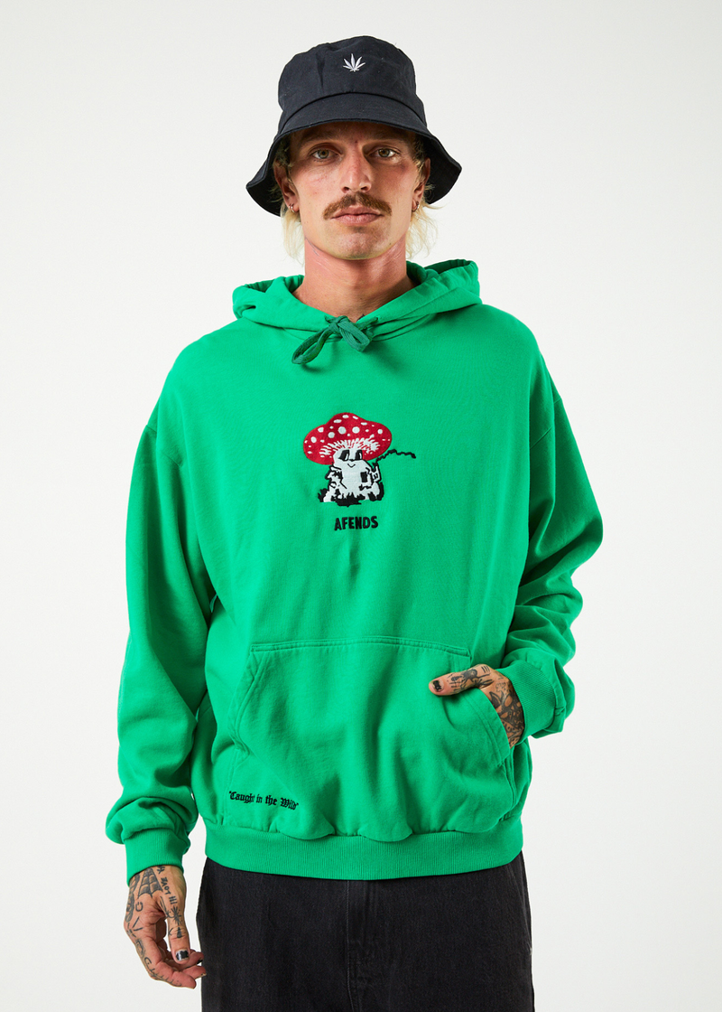 Afends Mens Caught In The Wild - Recycled Graphic Hoodie - Forest