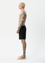 Afends Mens Vortex - Recycled Fixed Waist Boardshorts - Black - Afends mens vortex   recycled fixed waist boardshorts   black 
