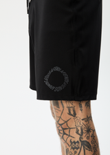 Afends Mens Vortex - Recycled Fixed Waist Boardshorts - Black - Afends mens vortex   recycled fixed waist boardshorts   black 