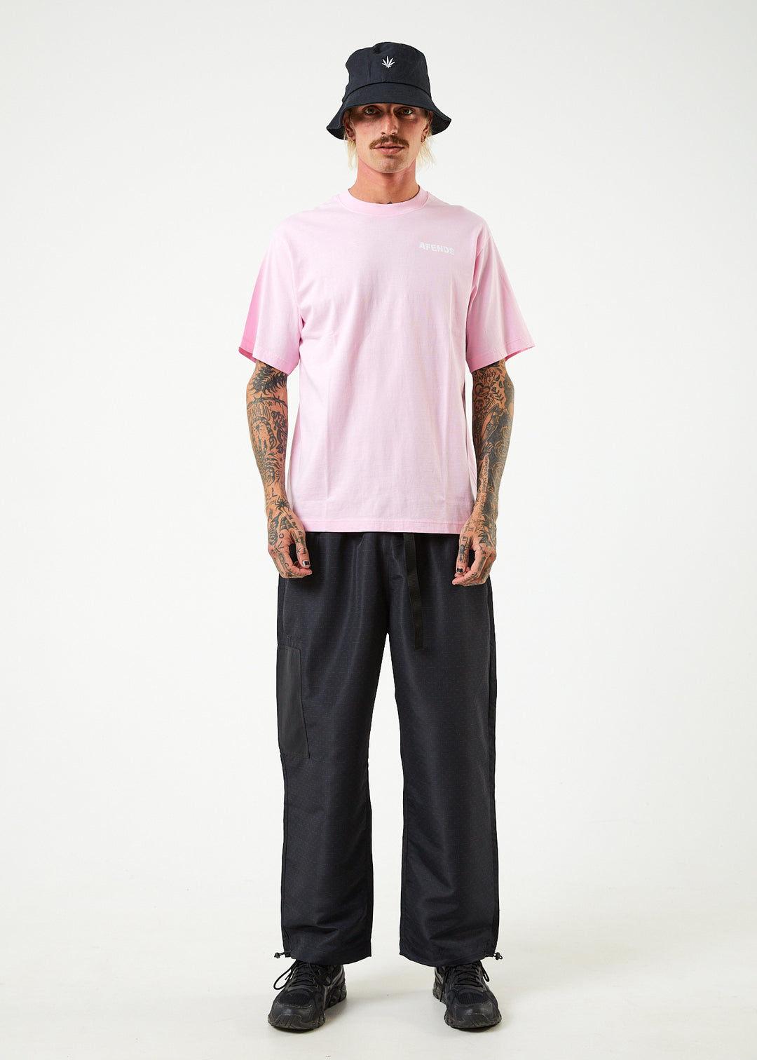 AFENDS Mens Vortex - Retro T-Shirt - Powder Pink 