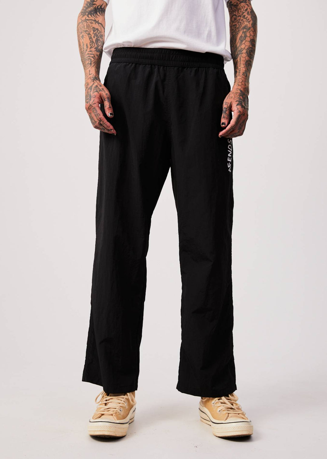 AFENDS Mens Warped - Spray Pants - Black 