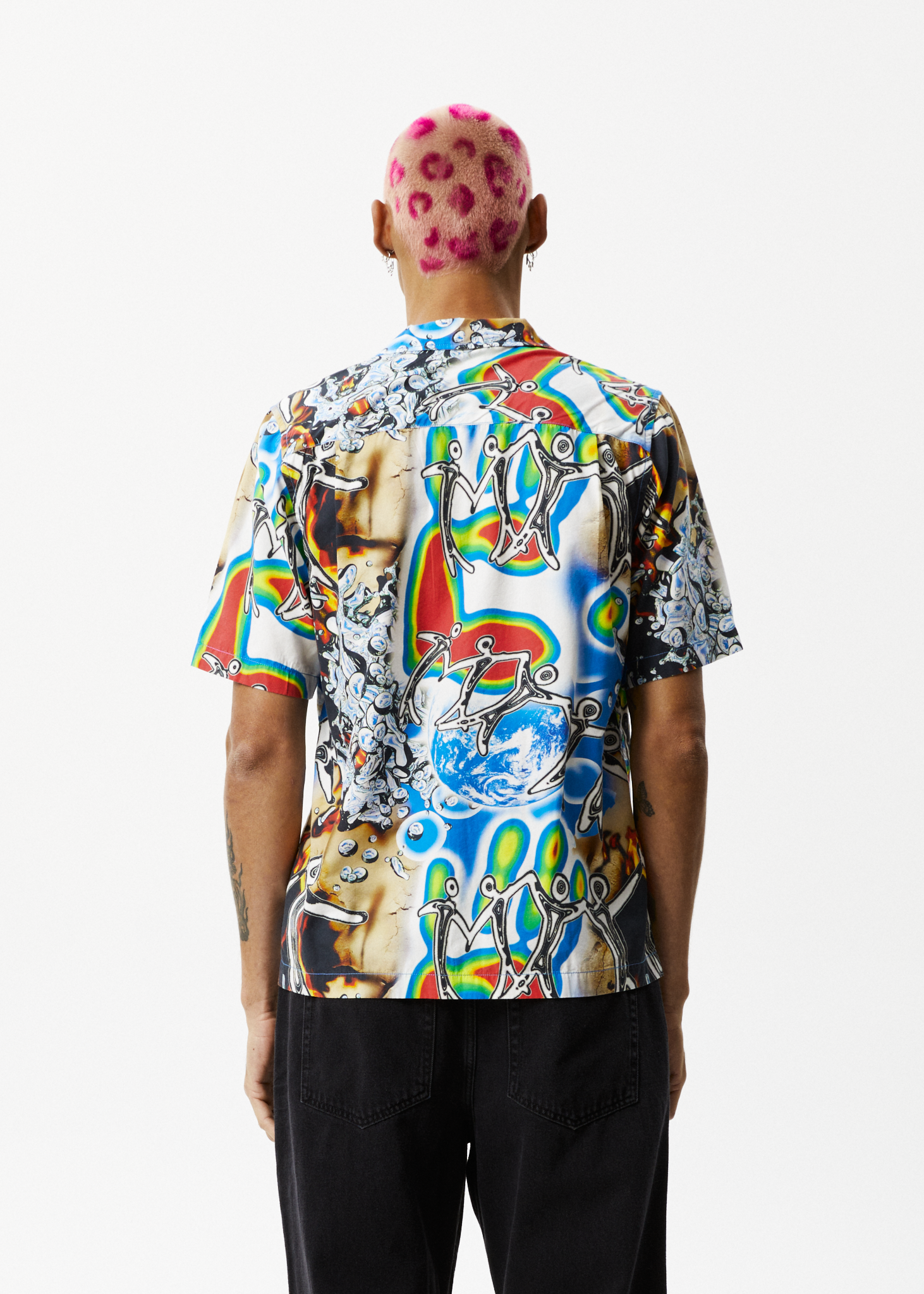 AFENDS Mens Water Is Life - Cuban Short Sleeve Shirt - Multi 