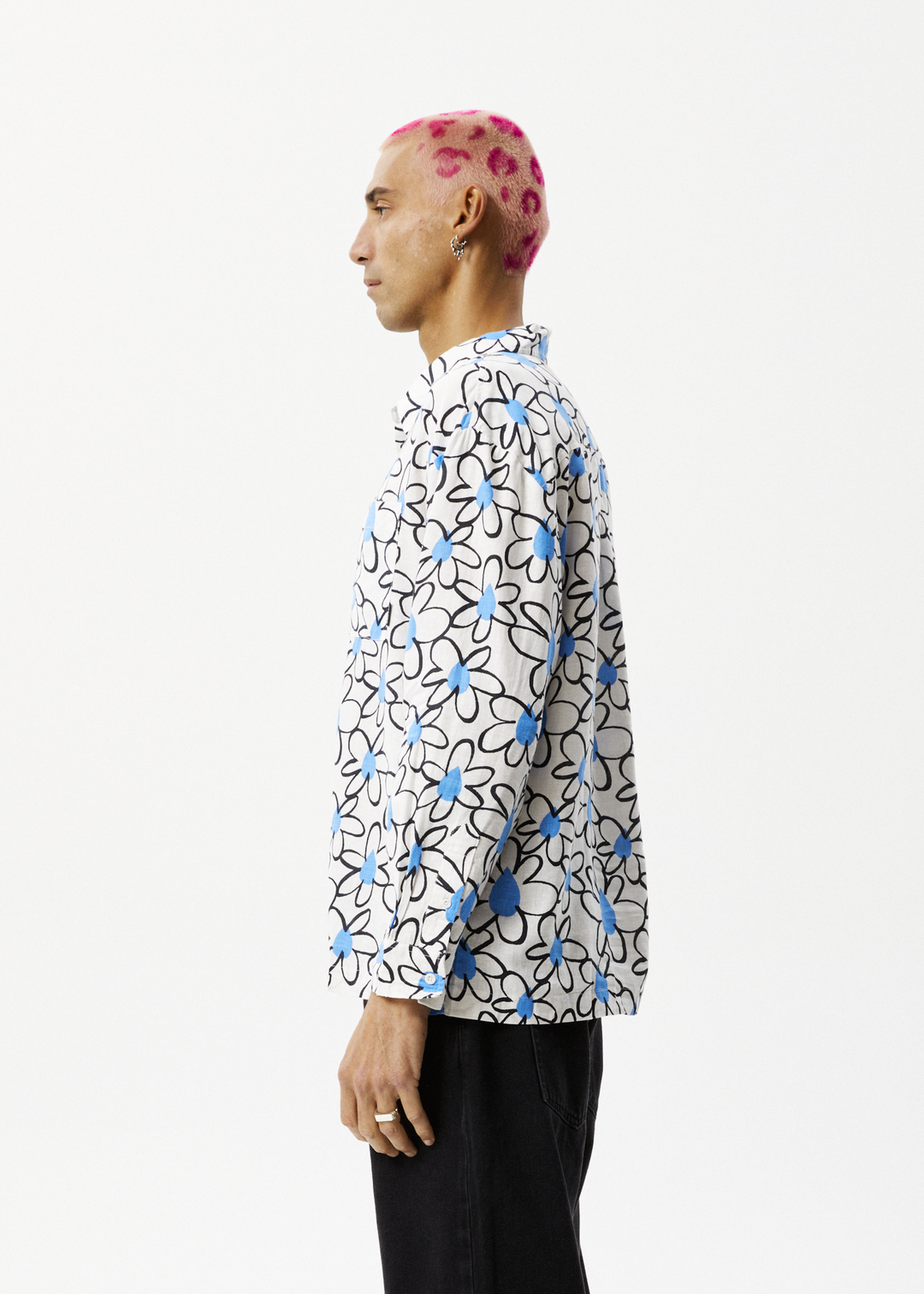 AFENDS Mens Waterfall - Long Sleeve Shirt - White 