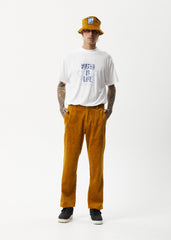 AFENDS Mens Waterfall Ninety Twos - Corduroy Relaxed Pant - Mustard