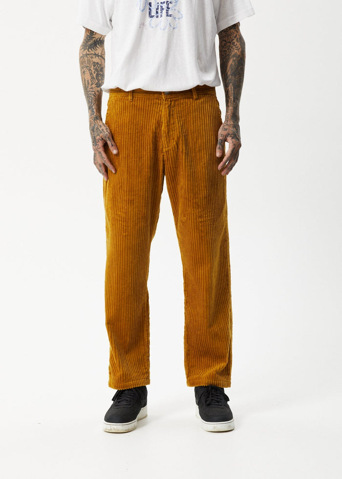 AFENDS Mens Waterfall Ninety Twos - Corduroy Relaxed Pants - Mustard ...