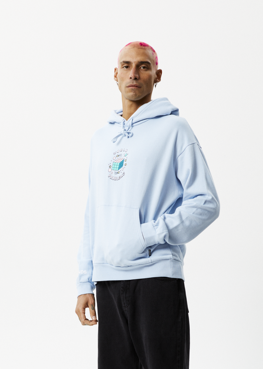 Afends Mens World Problems - Recycled Hoodie - Powder Blue - Afends AU.