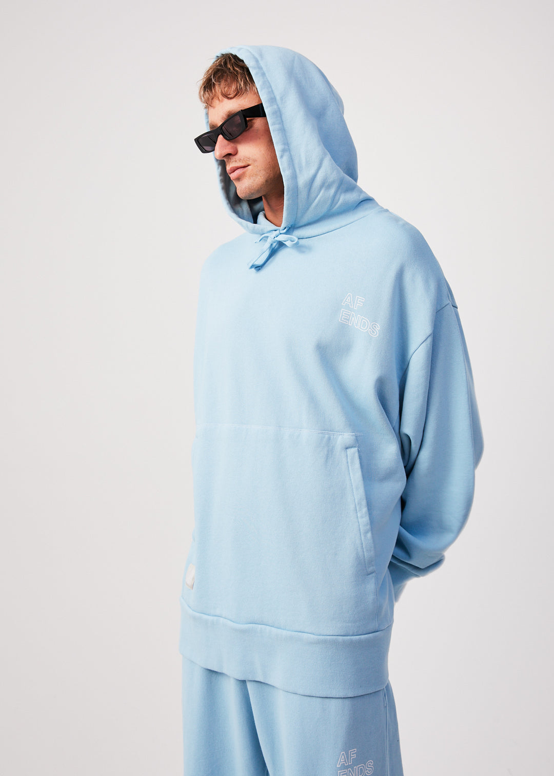 AFENDS Unisex Conditional - Unisex Oversized Hoodie - Sky Blue 