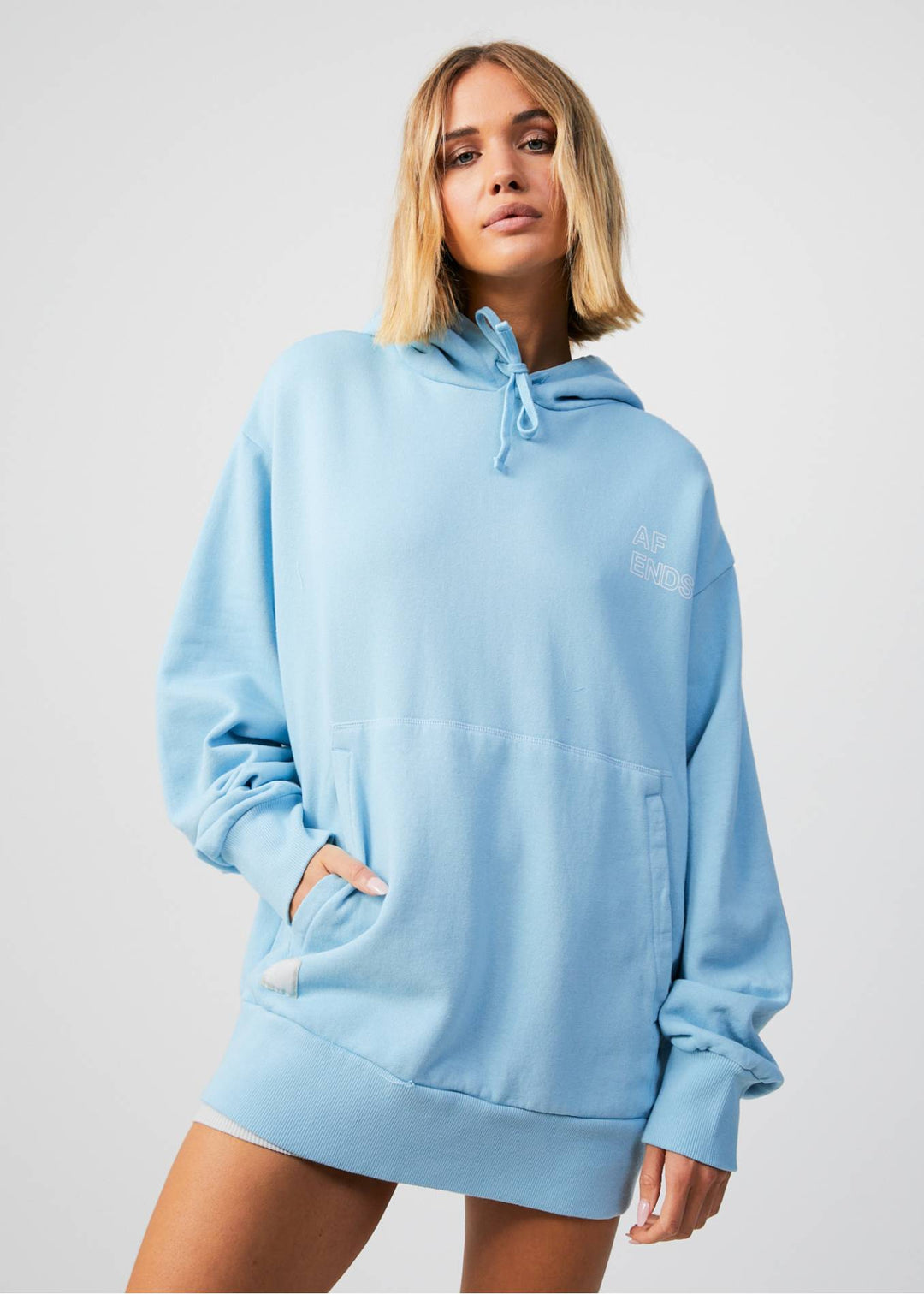 AFENDS Unisex Conditional - Unisex Oversized Hoodie - Sky Blue 