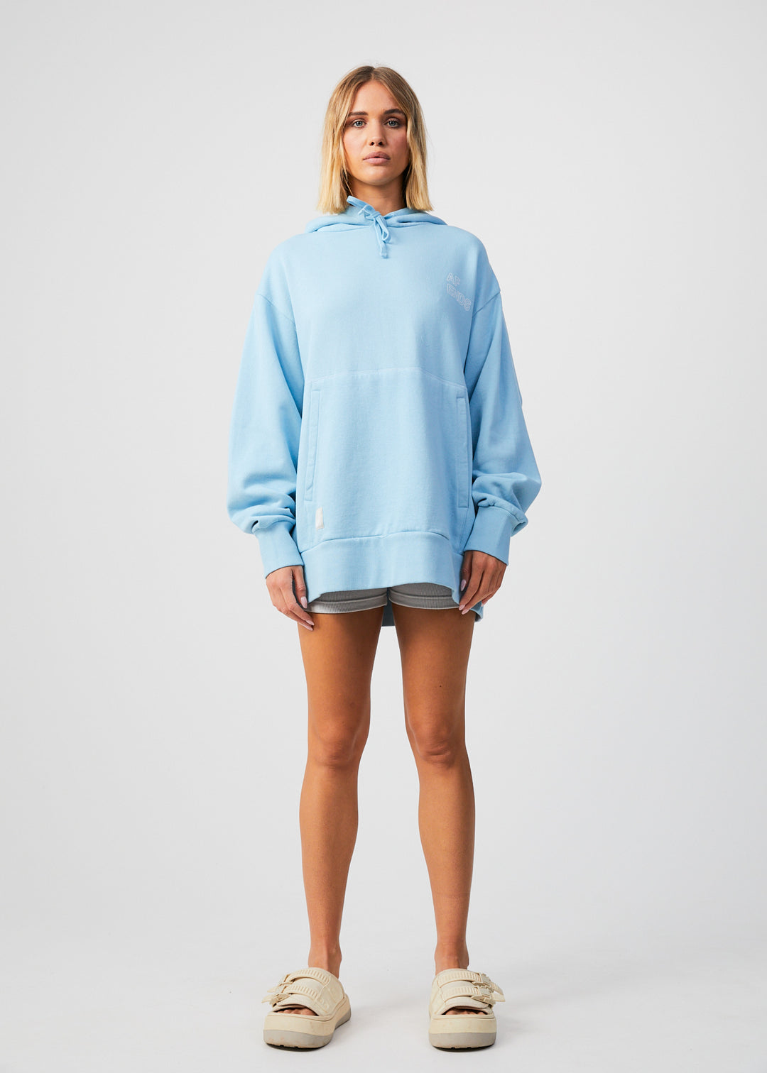 AFENDS Unisex Conditional - Unisex Oversized Hoodie - Sky Blue 