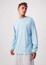 Afends Unisex Conditional - Unisex Organic Oversized Long Sleeve T-Shirt - Sky Blue - Afends unisex conditional   unisex organic oversized long sleeve t shirt   sky blue 