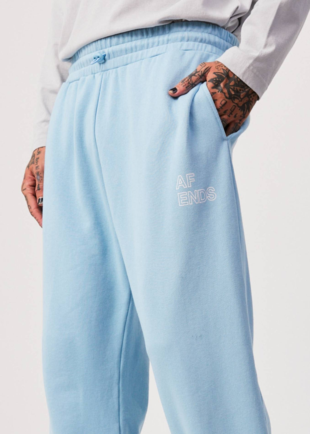 AFENDS Unisex Conditional - Unisex Sweat Pants - Sky Blue 