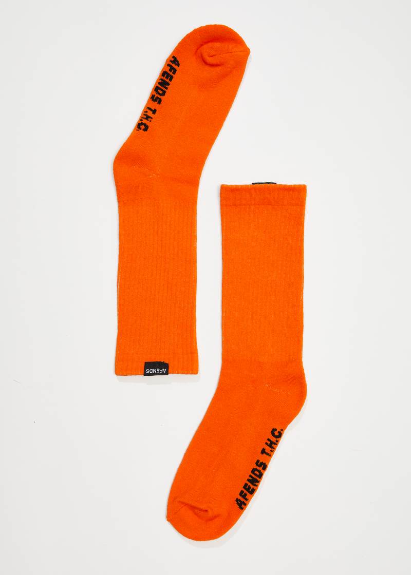 Afends Unisex Everyday - Hemp Crew Socks- Orange