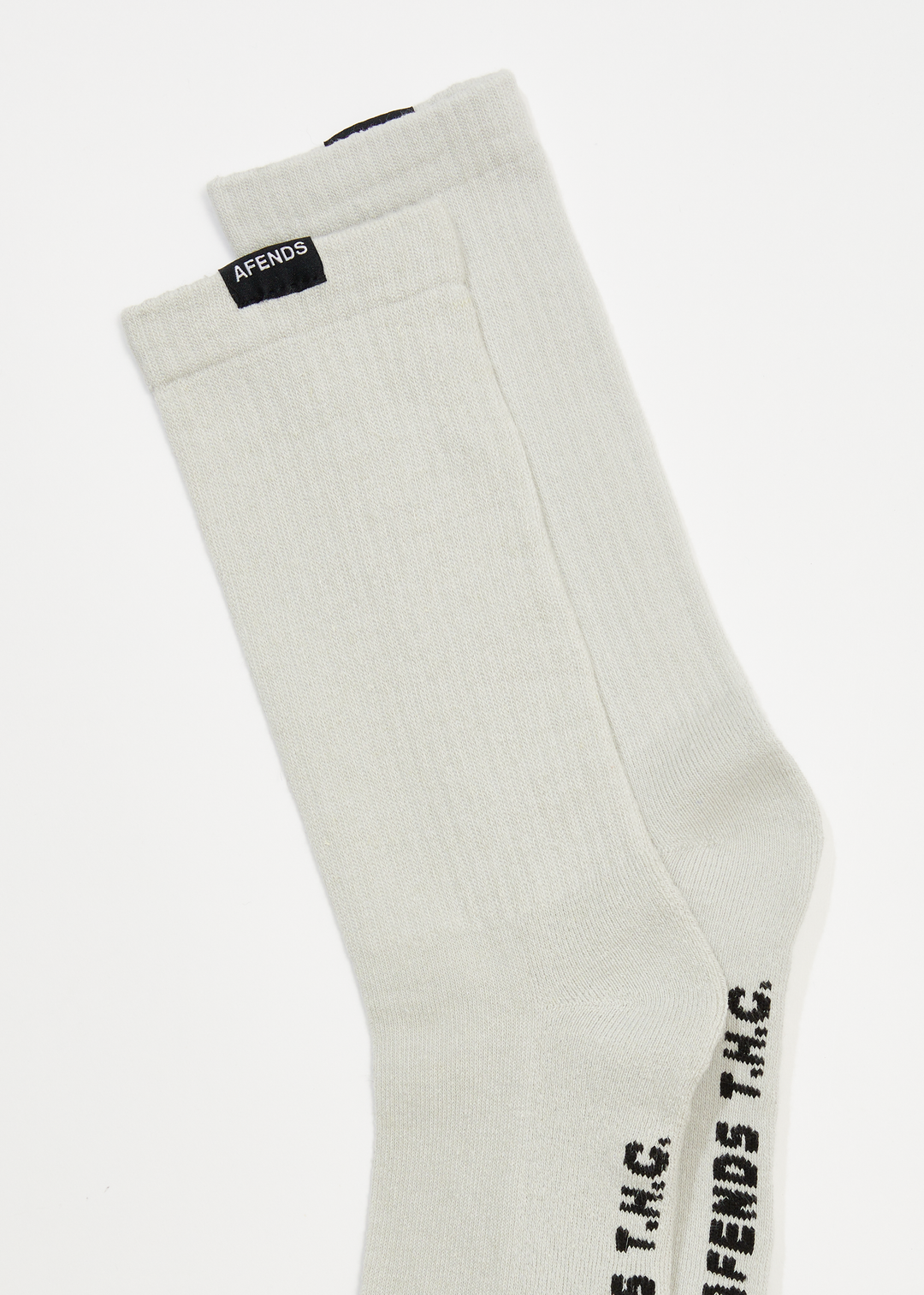 AFENDS Unisex Everyday - Ribbed Crew Socks - Smoke 