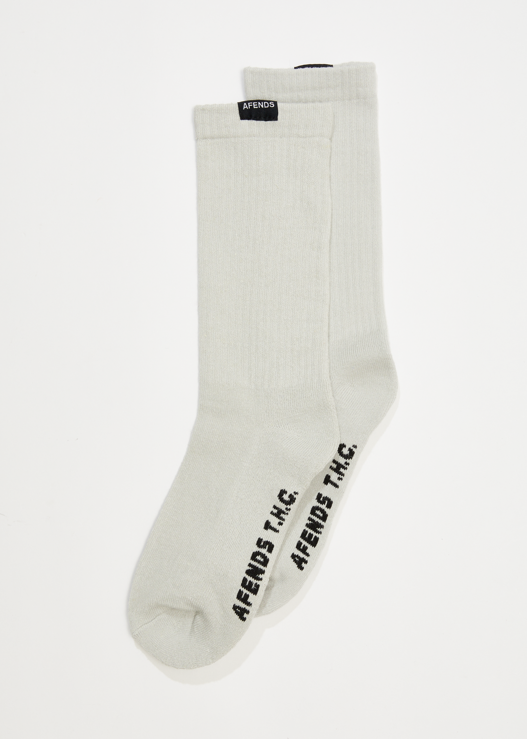 AFENDS Unisex Everyday - Ribbed Crew Socks - Smoke 