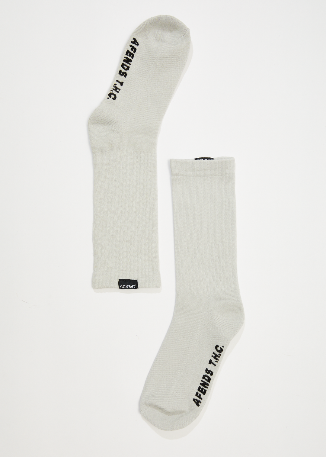 AFENDS Unisex Everyday - Ribbed Crew Socks - Smoke 