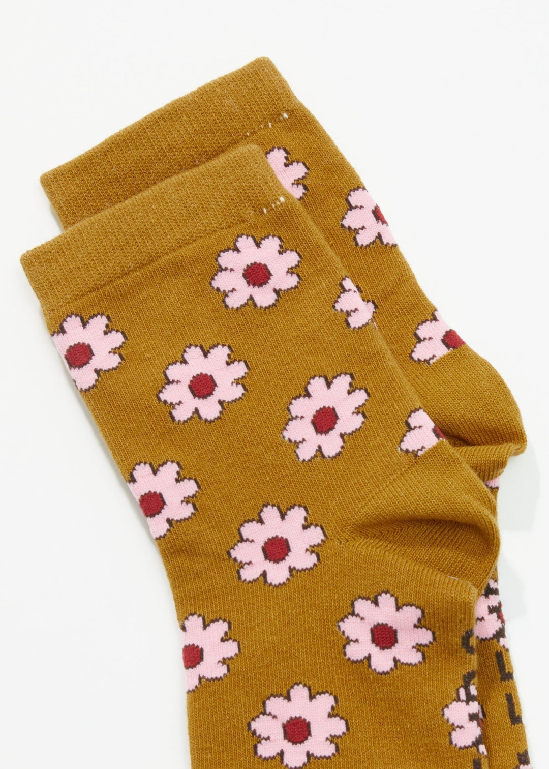 AFENDS Unisex Flower - Crew Socks - Mustard 