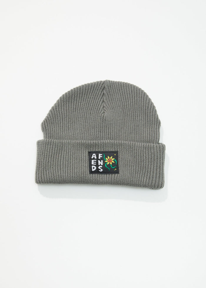 Afends Unisex Flowerbed -  Ribbed Beanie - Steel A232623-STL-OS