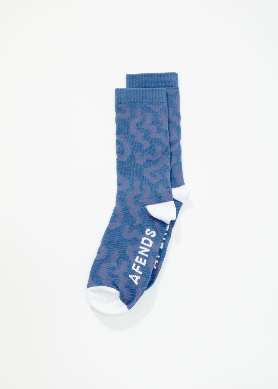 AFENDS Unisex Icebergs - Crew Socks - Arctic 