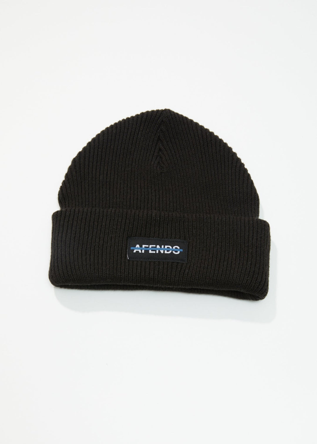 AFENDS Unisex Liquid - Ribbed Beanie - Black A232617-BLK-OS