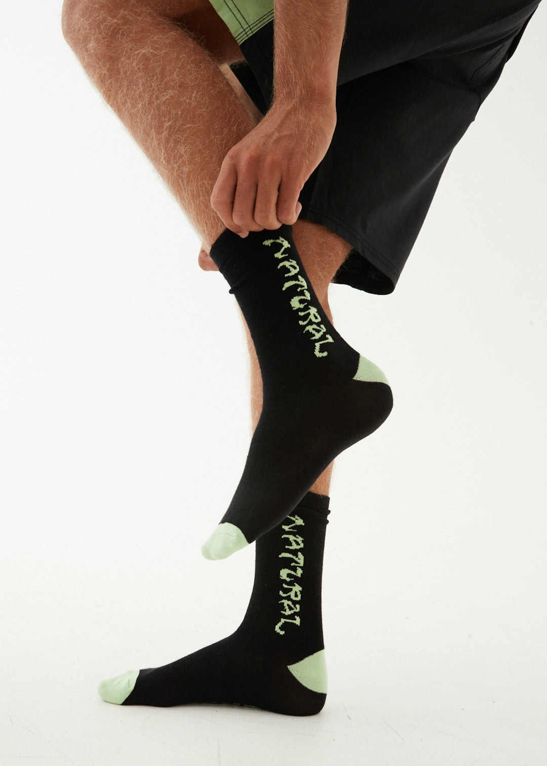 AFENDS Unisex Natural Technology - Crew Socks - Black 