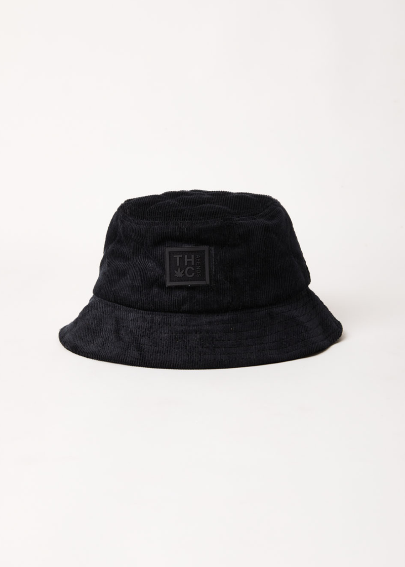 Afends Unisex Night Away - Hemp Corduroy Puffer Bucket Hat - Black