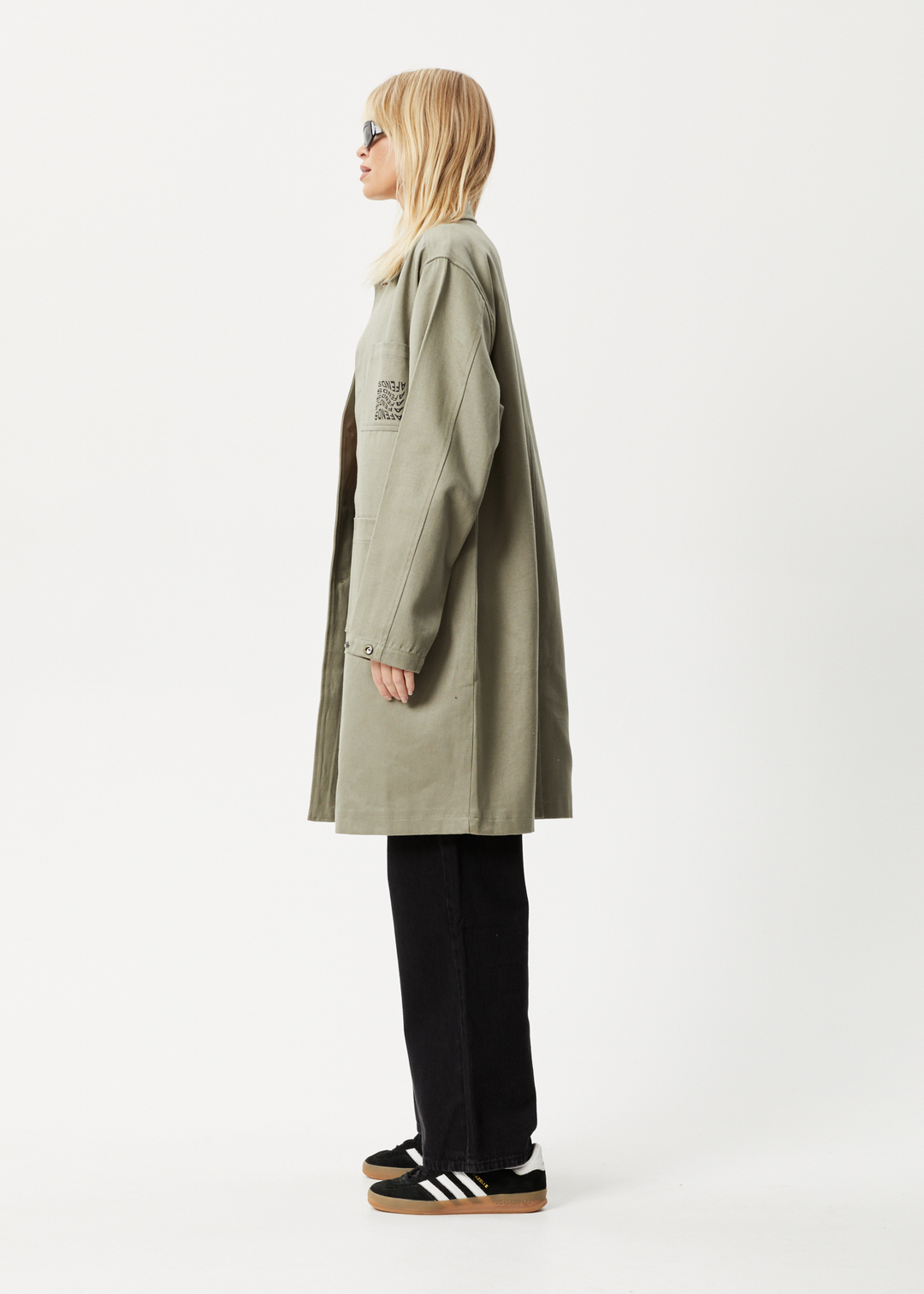 AFENDS Unisex Oracle - Trench Coat - Olive 