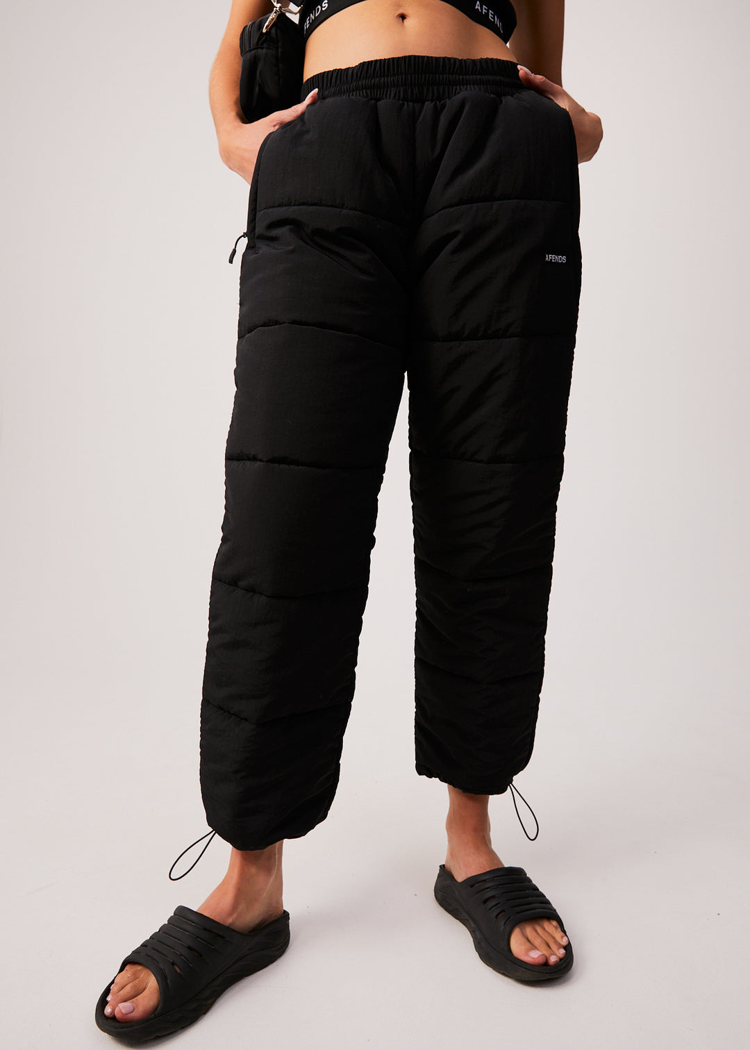 AFENDS Unisex Pala - Unisex Puffer Pants - Black 