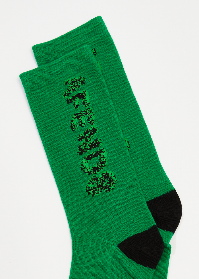 Afends Unisex Programmed - Recycled Crew Socks - Forest 