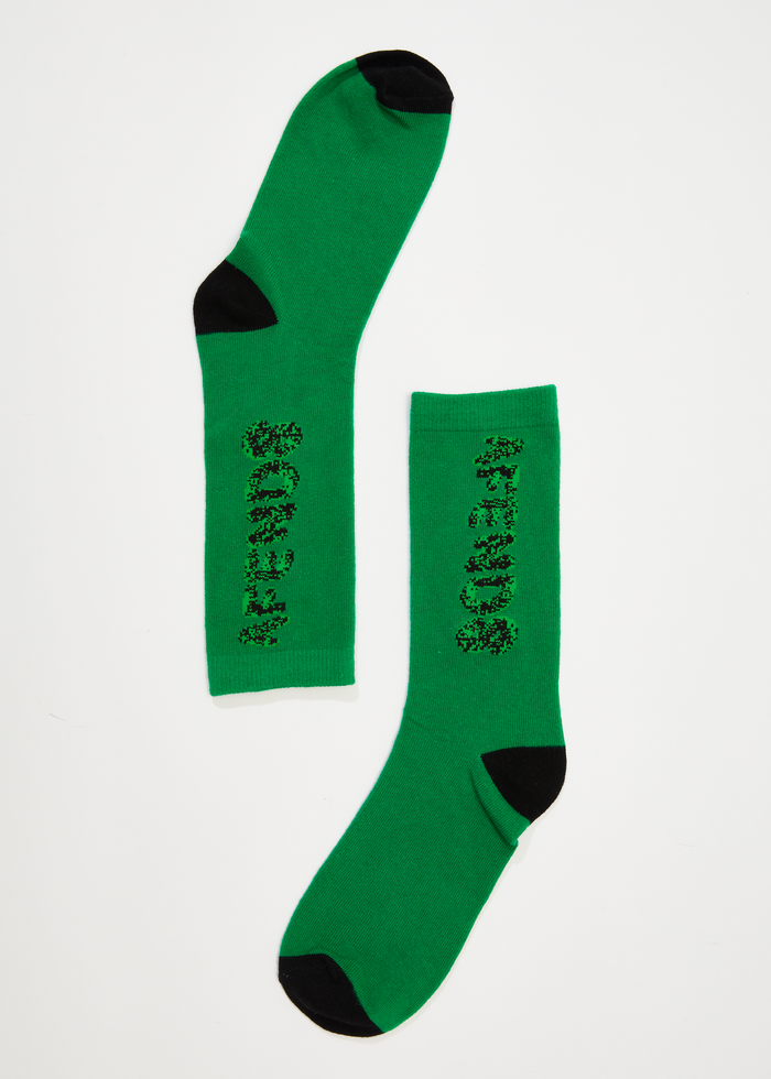 Afends Unisex Programmed - Recycled Crew Socks - Forest A225660-FOR-OS