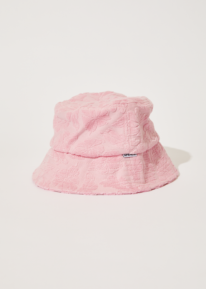 Afends Unisex Rhye - Recycled Terry Bucket Hat - Powder Pink 