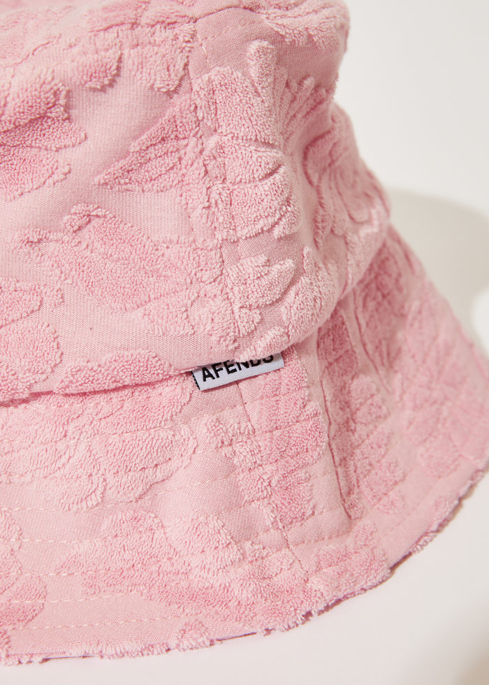 Afends Unisex Rhye - Recycled Terry Bucket Hat - Powder Pink 