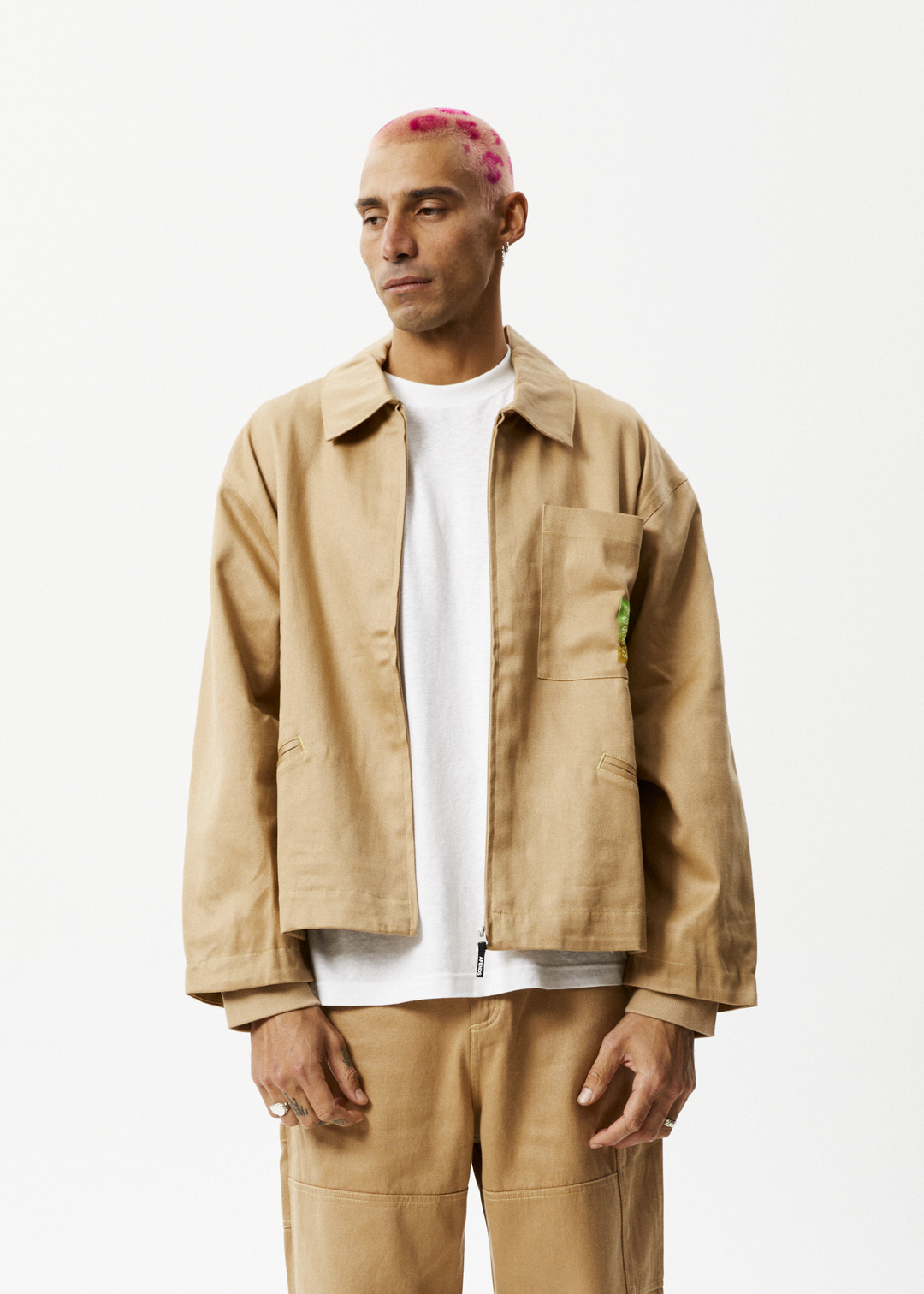 AFENDS Unisex Sleepy Hollow - Unisex Twill Carpenter Jacket - Tan 