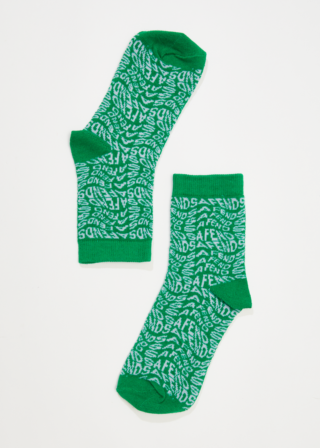 AFENDS Unisex Spiral - Crew Socks - Forest 