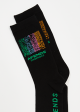 Afends Unisex Studio - Organic Crew Socks - Black - Afends unisex studio   organic crew socks   black 