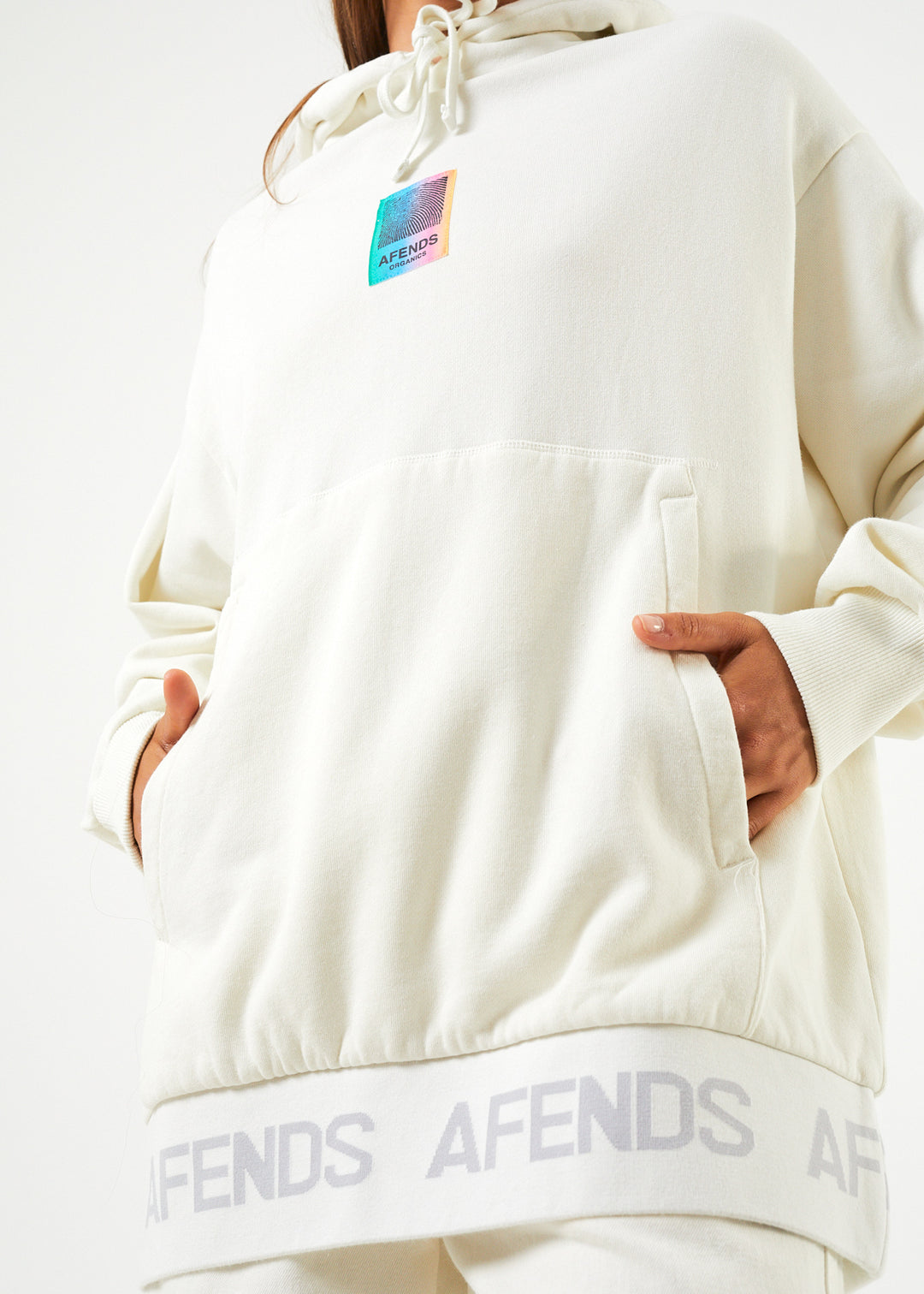 AFENDS Unisex Studio - Unisex Oversized Hoodie - Off White 