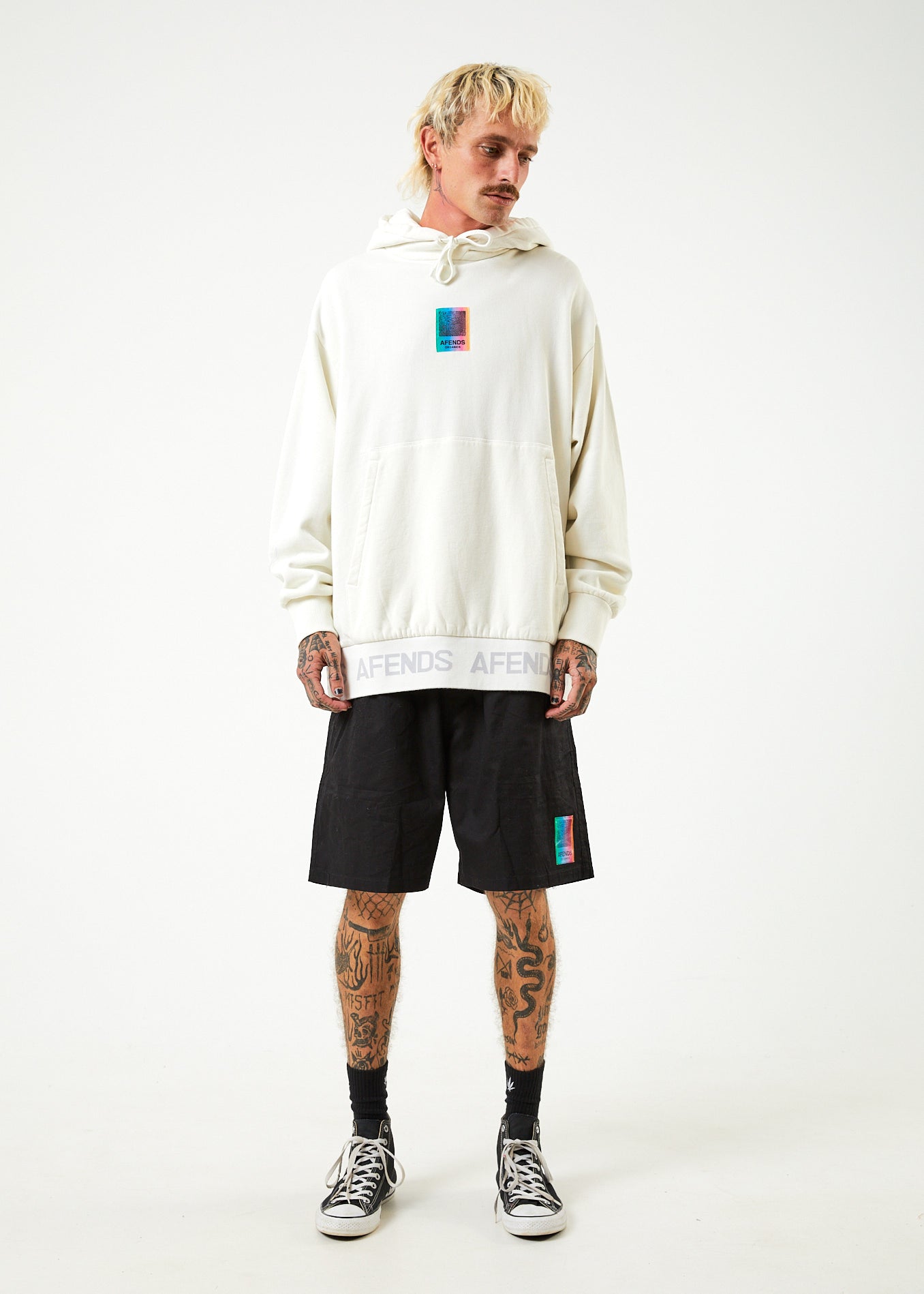 AFENDS Unisex Studio - Unisex Oversized Hoodie - Off White 
