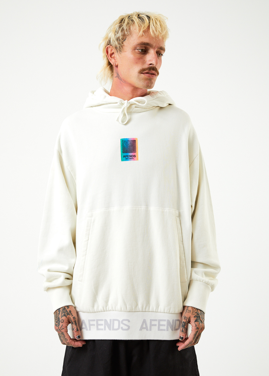 AFENDS Unisex Studio - Unisex Oversized Hoodie - Off White 