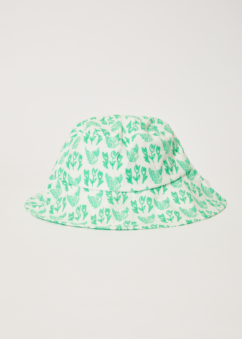 Afends Unisex Swan - Hemp Bucket Hat - Lime Green