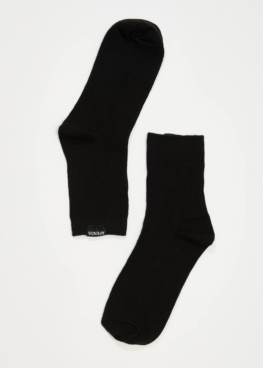 AFENDS Womens The Essential - Rib Socks - Black 